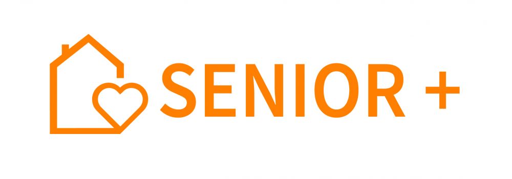 Plakat przedstawiający graficzny napis Senior +